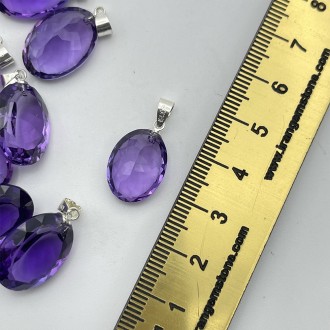 گردنبند سنگ آمیتیست تراش جواهری اوال Amethyst