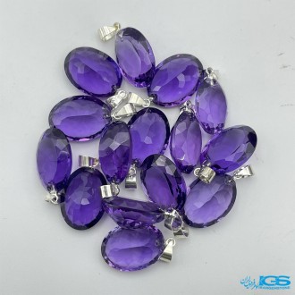 گردنبند سنگ آمیتیست تراش جواهری اوال Amethyst