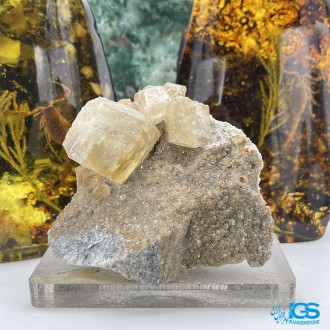 سنگ فلوریت زرد بلور کلکسیونی yellow fluorite