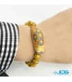 دستبند عقیق زرد گبری درمانی با بند مکرومه فری سایز  Agate