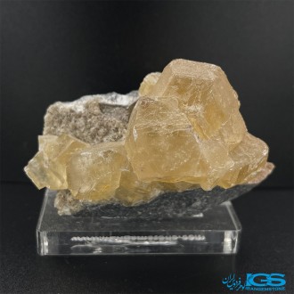 سنگ فلوریت زرد بلور کلکسیونی yellow fluorite
