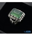 انگشتر عقیق سبز یمانی نقره رکاب دست ساز silver ring Agate