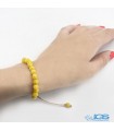 دستبند عقیق زرد (شرف شمس) درمانی با بند مکرومه فری سایز  Agate
