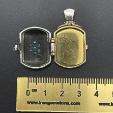 گردنبند نقره جای حرز و دعا با مخراج فیروزه بدون زنجیر ailver amulet case