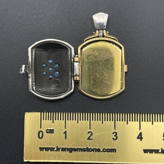 گردنبند نقره جای حرز و دعا با مخراج فیروزه بدون زنجیر ailver amulet case