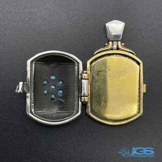 گردنبند نقره جای حرز و دعا با مخراج فیروزه بدون زنجیر ailver amulet case