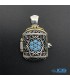 گردنبند نقره جای حرز و دعا با مخراج فیروزه بدون زنجیر ailver amulet case