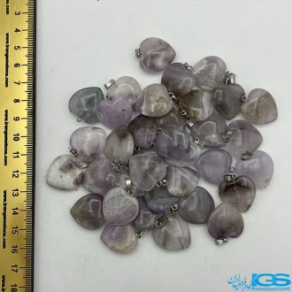 آویز سنگ اسپریت روح کوارتز تراش قلب Spirit Quartz