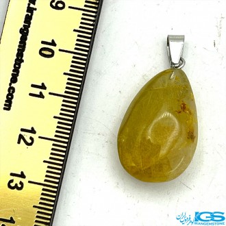 گردنبند سنگ روتیل طلایی کوارتز روتایل rutile quartz