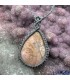 گردنبند سنگ رودونیت سنگ عشق با بافت مکرومه Rhodonite