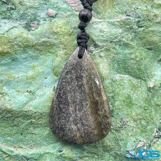 گردنبند سنگ خورشید سان استون با بند مکرومه sun stone