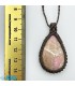 گردنبند سنگ رودونیت سنگ عشق با بافت مکرومه Rhodonite