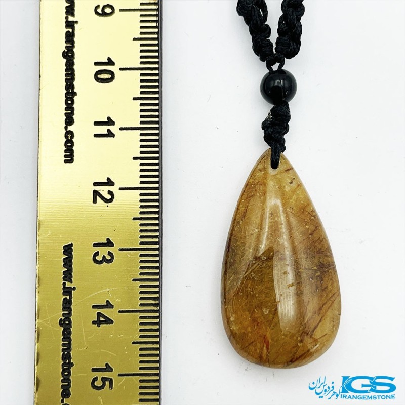 گردنبند سنگ روتیل طلایی کوارتز روتایل rutile quartz