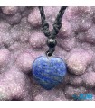 گردنبند سنگ لاجورد تراش قلب افغانستان با بند فری سایز Lapis lazuli
