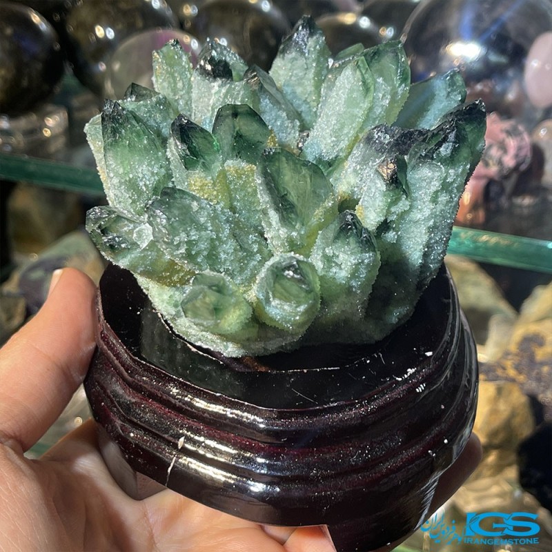 سنگ بلور دار کریستال کوارتز سبز Crystal Quartz درنجف طبیعی