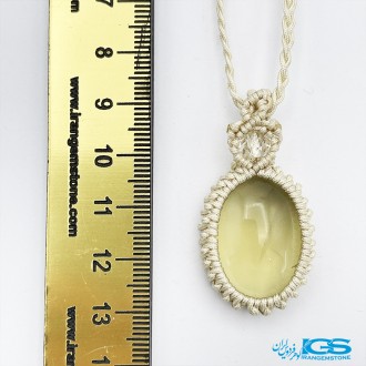 گردنبند سنگ سیترین لیمو کوارتز بند بافت مکرومه فری سایز Citrine