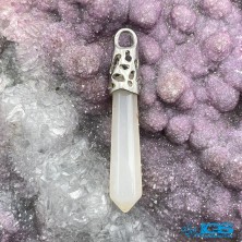 گردنبند منشور سنگ عقیق سفید AGATE