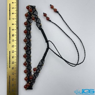 گردنبند جوکر سنگ عقیق کارنلین سرخ