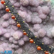 گردنبند جوکر سنگ عقیق کارنلین سرخ