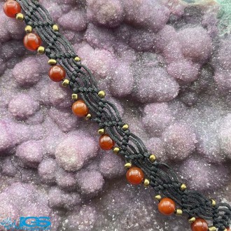 گردنبند جوکر سنگ عقیق کارنلین سرخ