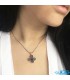 گردنبند راف کریستال کوارتز طرح گل Crystal Quartz
