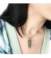 گردنبند سنگ یشم منشور کوچیک (جید) مرمر سبز بدون آویز stone jade