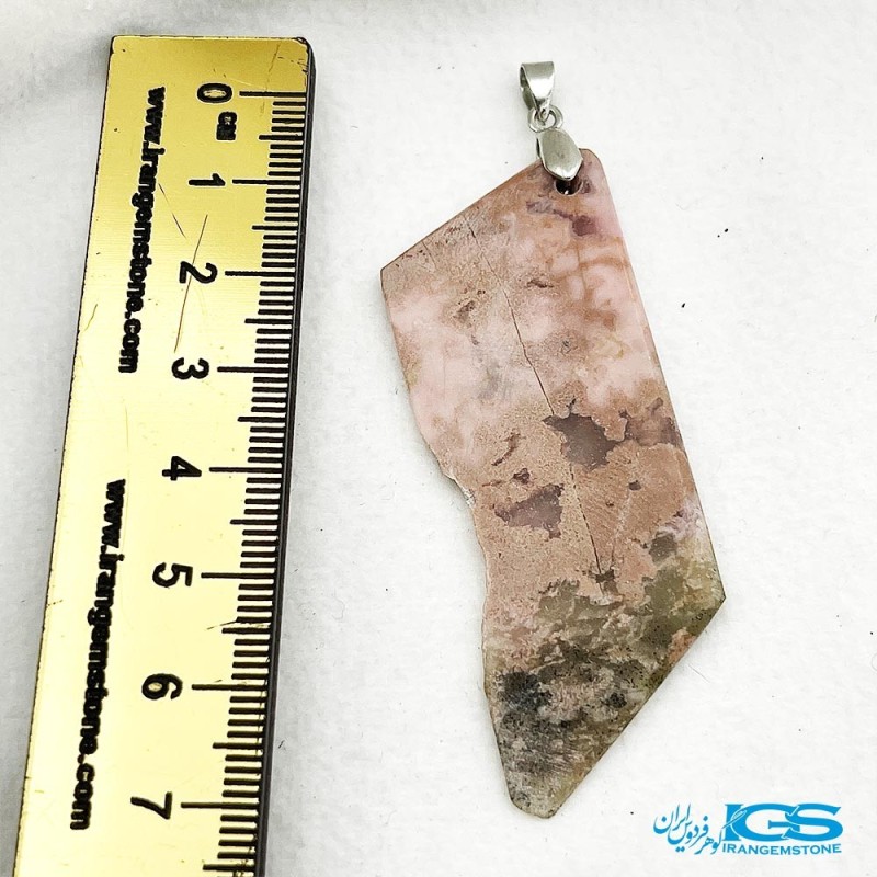 گردنبند سنگ رودونیت انرژی سنگ عشق با بافت مکرومه Rhodonite