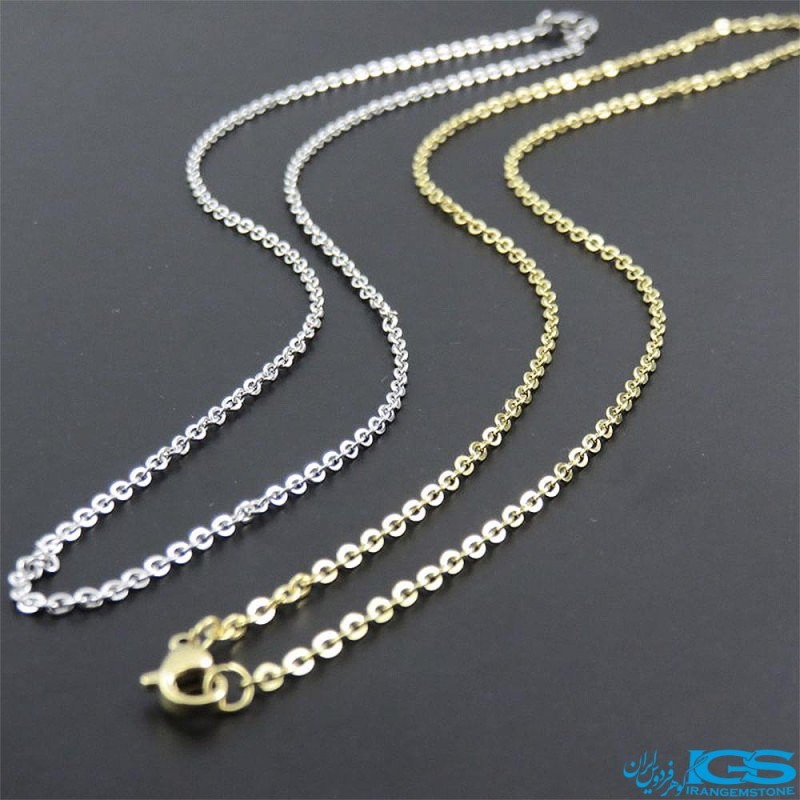 گردنبند زنجیر استیل طلایی و نقره ایی رنگ ثابت Necklace steel chains