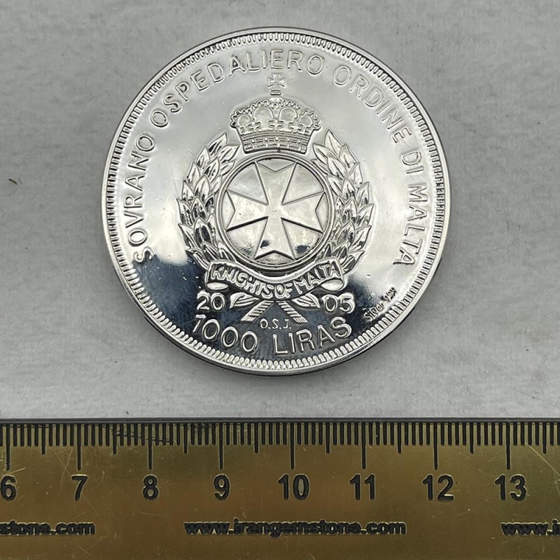 سکه یادبود 2005 مالت جشن پادشاهی مالتا Malta Silver coin 1000 Liras 2005 TAJ MAHAL