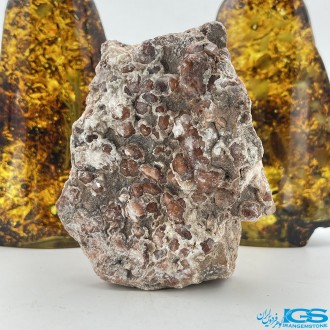 سنگ آنالسیم قرمز بلور کلکسیونی analcime آنالیسم