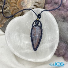 گردنبند سنگ جاسپر با بند مکرومه Jasper