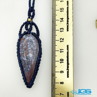 گردنبند سنگ جاسپر با بند مکرومه Jasper