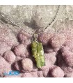 گردنبند سنگ تورمالین سبز با زنجیر استیل Tourmaline
