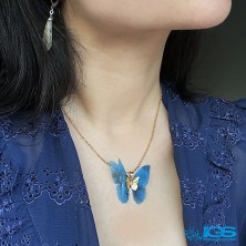 گردنبند طلا مدل پروانه پارچه ایی 130 سوت Butterfly gold necklace