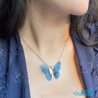 گردنبند طلا مدل پروانه پارچه ایی 130 سوت Butterfly gold necklace