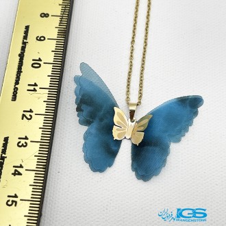گردنبند طلا مدل پروانه پارچه ایی 130 سوت Butterfly gold necklace