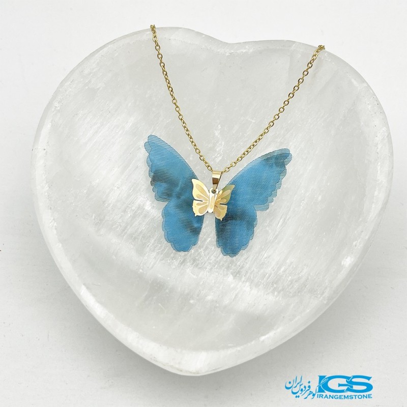 گردنبند طلا مدل پروانه پارچه ایی 130 سوت Butterfly gold necklace