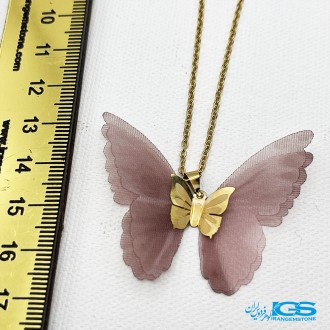 گردنبند طلا مدل پروانه پارچه ایی 130 سوت Butterfly gold necklace