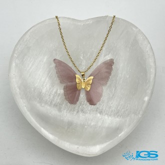 گردنبند طلا مدل پروانه پارچه ایی 130 سوت Butterfly gold necklace