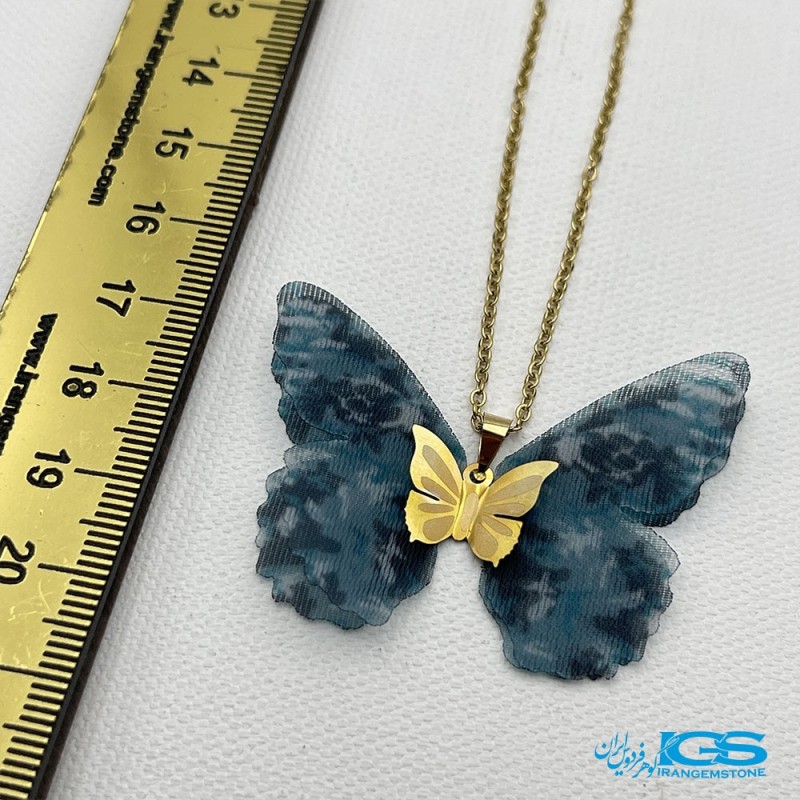 گردنبند طلا مدل پروانه پارچه ایی 130 سوت Butterfly gold necklace
