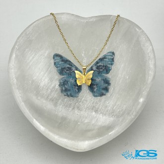 گردنبند طلا مدل پروانه پارچه ایی 130 سوت Butterfly gold necklace