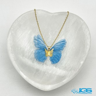 گردنبند طلا مدل پروانه پارچه ایی 130