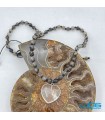 گردنبند سنگ کریستال کوارتز قلب با بند عقیق شجر  and agata cristal quartz