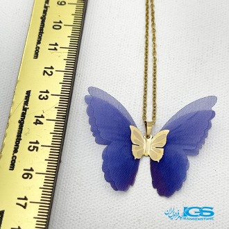 گردنبند طلا مدل پروانه پارچه ایی 130 سوت Butterfly gold necklace