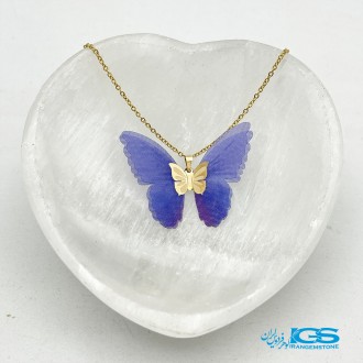 گردنبند طلا مدل پروانه پارچه ایی 130 سوت Butterfly gold necklace