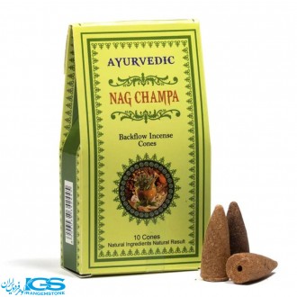 عود مخروطی آبشاری ناگ چامپا  nag champa دست ساز برند ayurvedic