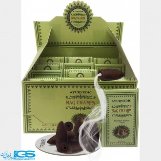 عود مخروطی آبشاری ناگ چامپا  nag champa دست ساز برند ayurvedic