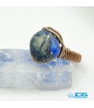 انگشتر بافت مس سنگ لاجورد افغانستان Lapis lazuli