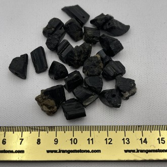 گردنبند سنگ تورمالین سیاه راف Tourmaline بدون زنجیر و بند