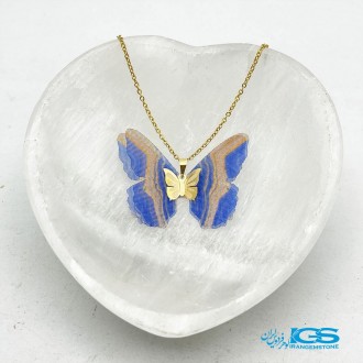گردنبند طلا مدل پروانه پارچه ایی 130 سوت Butterfly gold necklace
